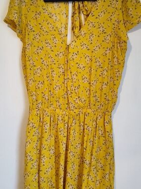 American Eagle Outfitters Mustard Yellow Floral Romper